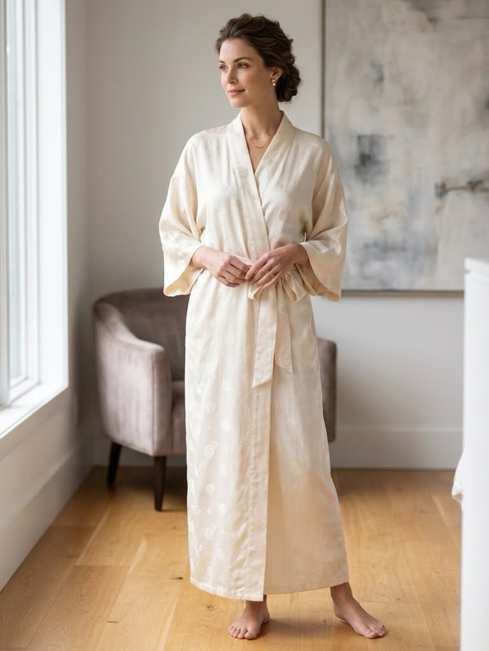 Vintage Luxury Silk  Medium Robe